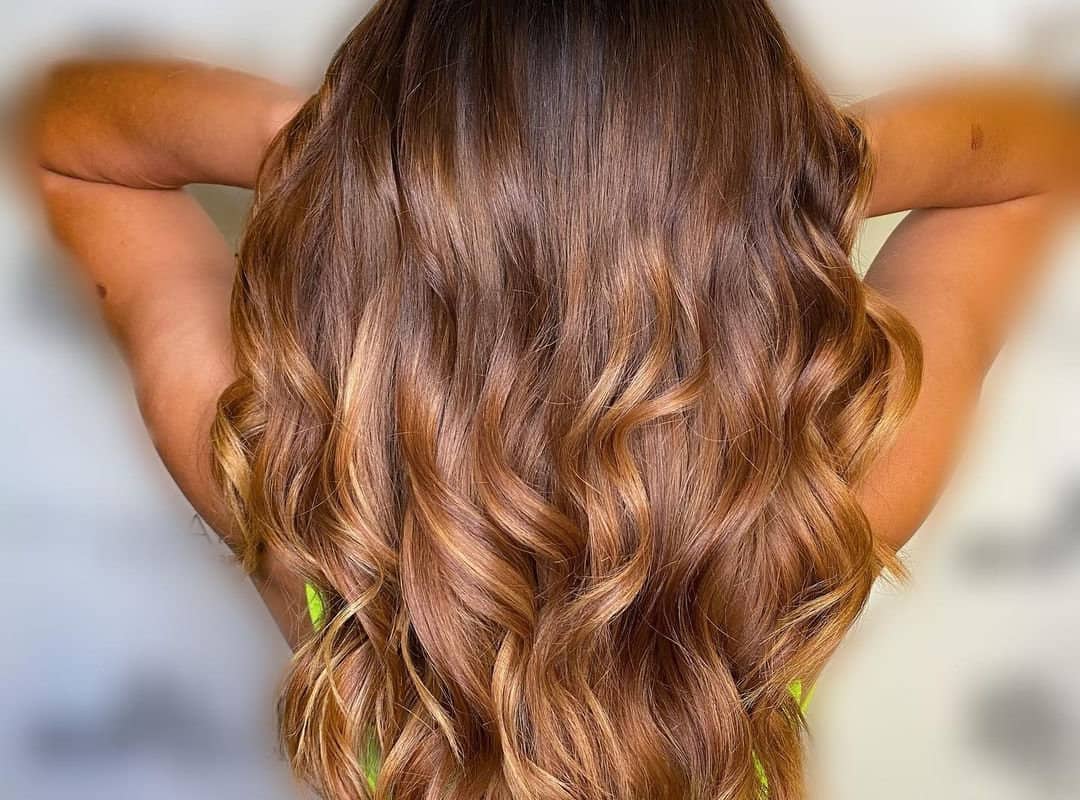 Long Waves with Warm Caramel Balayage