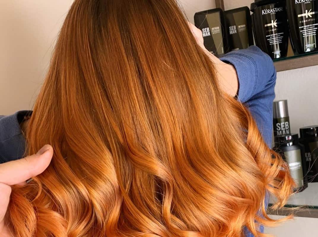 Natural ginger balayage on hair