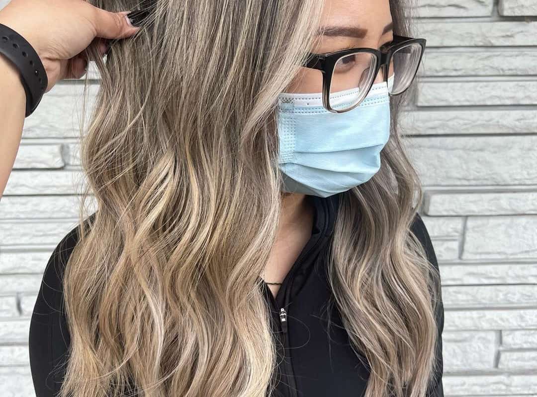 Asian blonde balayage for hair