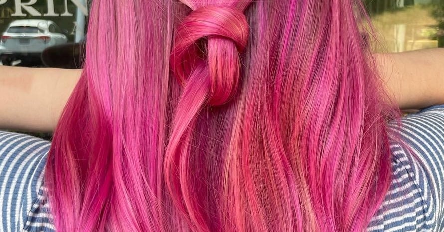 Pink highlights for brown hair