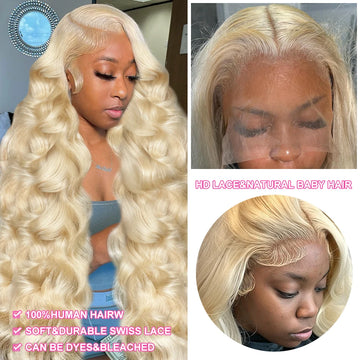 34 Inch 613 HD Honey Blonde Body Wave Lace