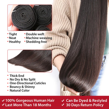 Luxurious Straight Brazilian Remy Hair Bundles